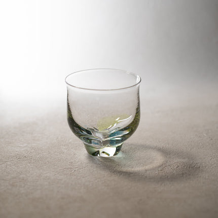 Cold Tea Glasses with Wind Pattern (Green/Yellow-Green)