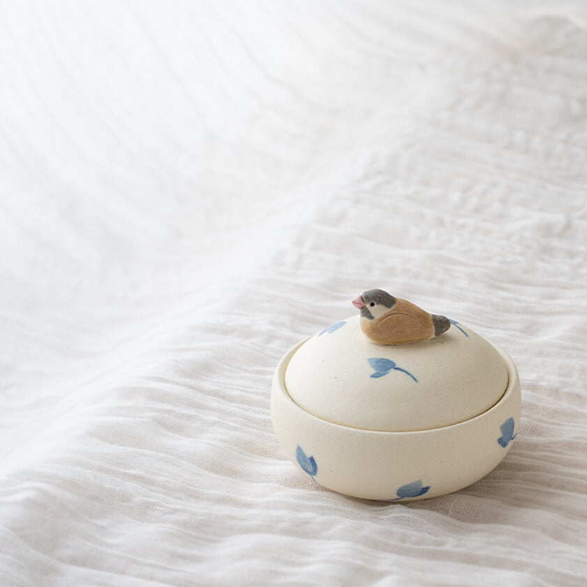 動物蓋物 シナモン文鳥 B – Kasumiso