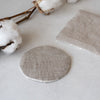 裂き織りコースター 丸 生成り／グレー／茶