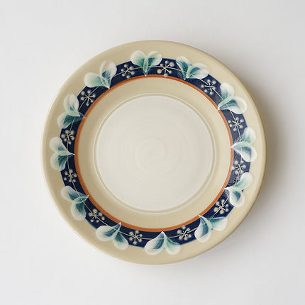 Navy blue bay leaf 15cm plate