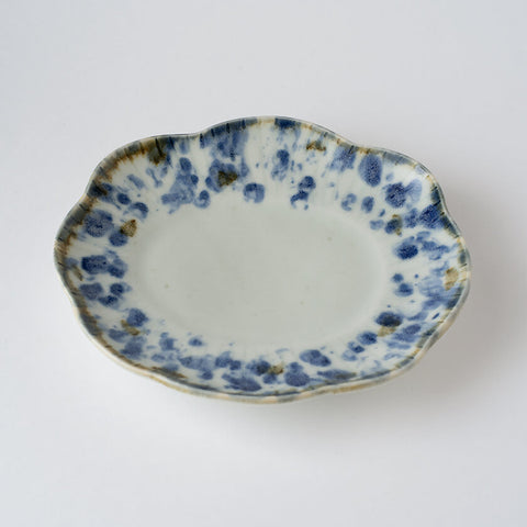 変形中皿 アイアンブルー