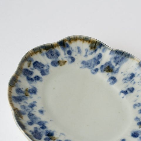 変形中皿 アイアンブルー