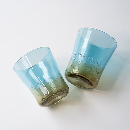 焼酎グラス 湖 (青緑・茶)