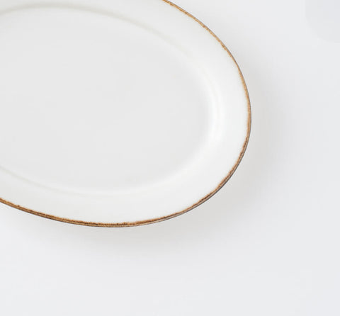 白釉オーバル皿 小