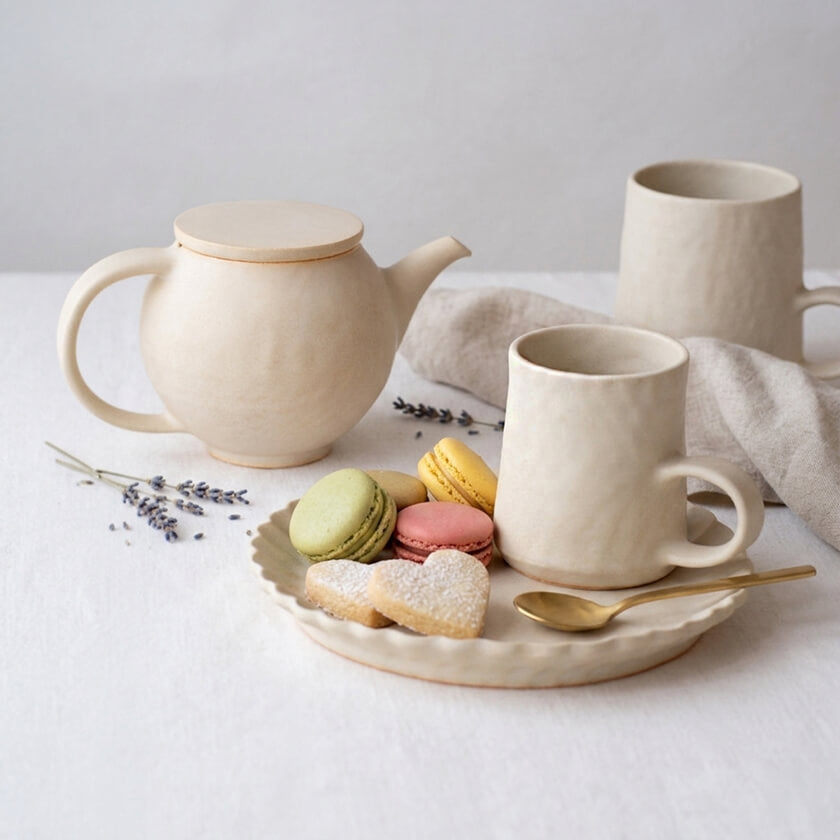 輪花皿 18cm クリーム – Kasumiso