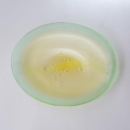 水面の月 楕円 大皿 (黄緑・黄)